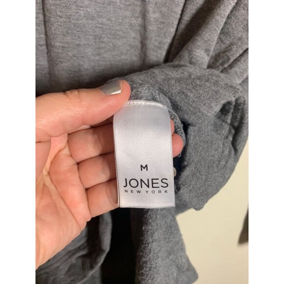 Jones New York Scoop Neck Blouse Business Casual Office Winter Gray Size Medium - Picture 5 of 6
